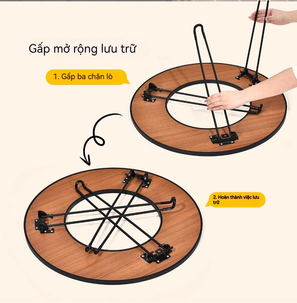 Sp02-Bếp nướng ngoài trời gấp gọn mang đi du lịch, Bàn bếp nướng than hoa BBQ kiêm bàn trà để sân vườn đa năng tiện lợi