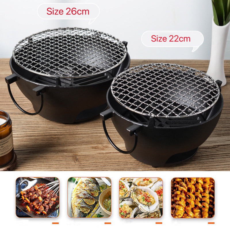 Sp03-Bếp gang nướng than hoa, bếp gang nướng thịt BBQ