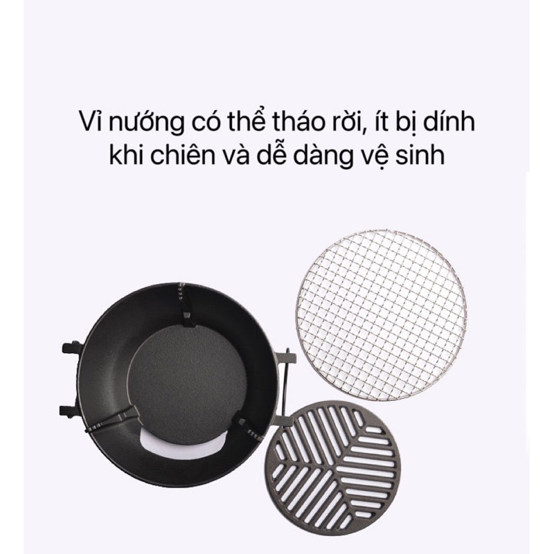 Sp03-Bếp gang nướng than hoa, bếp gang nướng thịt BBQ