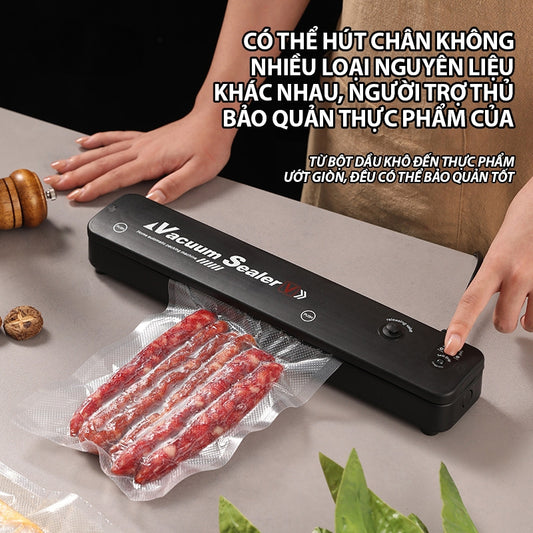 Sp06-Máy hút chân không thực phẩm và hàn miệng túi Vacuum Sealer tặng 10 túi hút